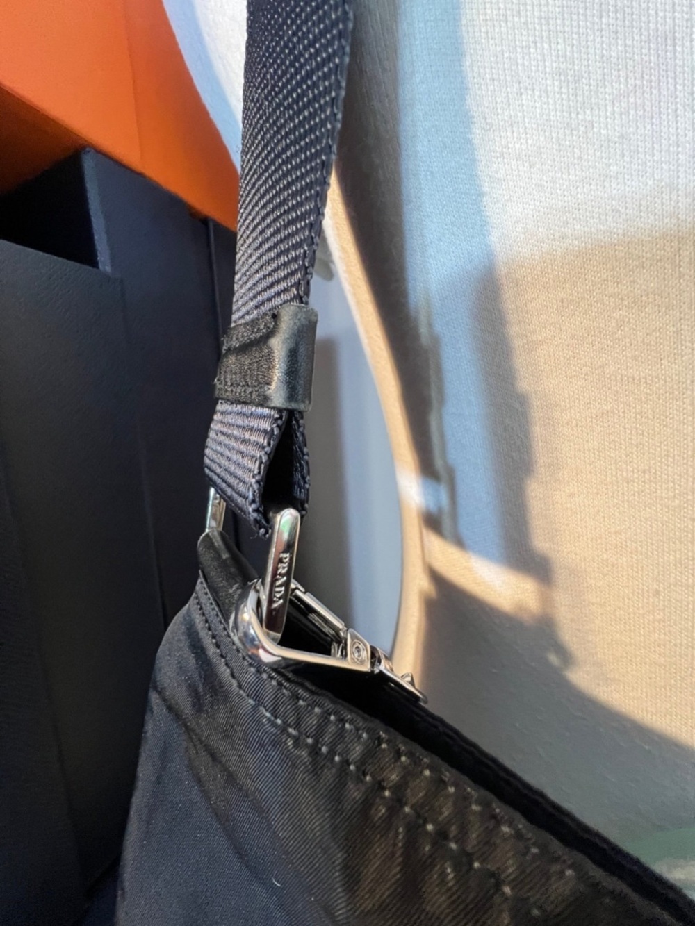 Prada⭐️Black Nylon Crossbody with added Silver Chain! Offers always welcome! - Picture 7 of 13
